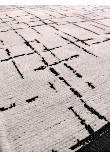 Çam Halı Bodrum Bdr 121 Beyaz Özel Latex Kaymaz Tabanlı Kilim