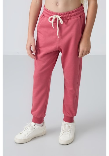 Tommy Life Yaban Gülü Pamuklu İçi Tüylü Yumuşak Dokulu Standart Fit Nakışlı Kız Çocuk Eşofman Takım - 75148 Gül Kurusu