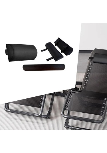 Suntek Şezlong Kafa Yastık Ayak Yastığı Kol Pedleri Açık 40cm-ayaklık Siyah