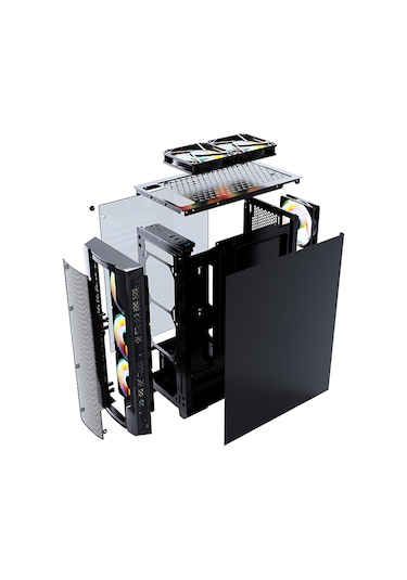 Gametech Colder Rainbow 4x120 MM Fanlı Oyuncu Bilgisayar Kasası