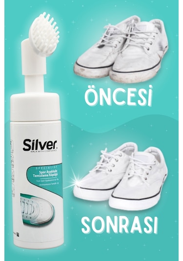 Silver Güçlendirilmiş Formül Fırçalı Spor Ayakkabı Bakım Temizleme Köpüğü 150 ML Çok Renkli