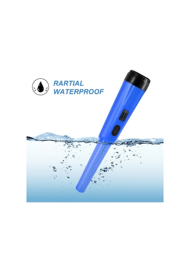 Lcd Ekran Metal Dedektörü Pinpointer El Pin Pointer Değnek Yetişkinler Çocuklar İçin Yaylı Tokalı Hazine Bulucu Probu Pilsiz - Mavi