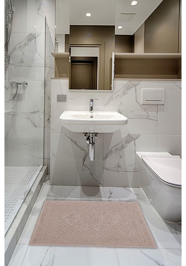 Mira Home Ayak İzli Banyo Havlusu % 100 Pamuk Yumuşak Ayak Havlusu 50x70 Cm Açık Gri