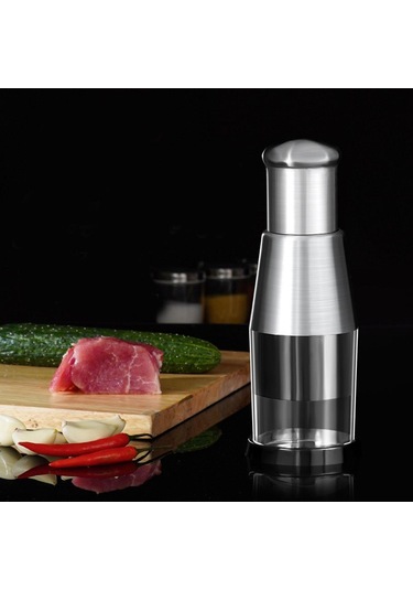 Homyl Preslenmiş Sarımsak Kıyıcı Gıda Kıyma Makinesi Siyah Gümüş