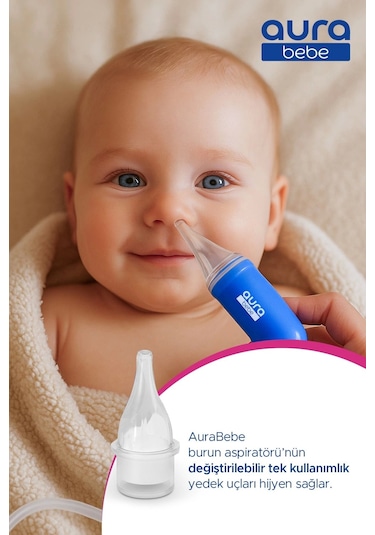Bebek Burun Aspiratörü Ve 10 Adet Yedek Uç - Burun Temizleme Aspiratör Seti