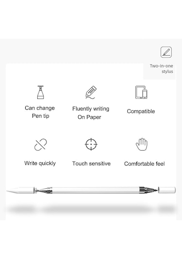 iPad Uyumlu İphone Android Pencil 2İn1 Passive Stylus Kalem