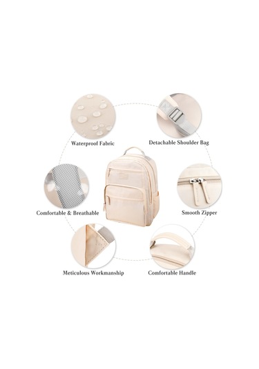 Çok Cepli Okul Sırt Çantası Genç Okul Çantası Sırt Pembe