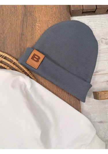 Hi Baskılı Bereli Armalı Oversize Erkek Bebek Takım Gri