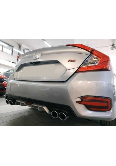 Honda Civic Fc5 2016-2021 Difüzör 4 Egsoz Görünümlü Gri Silver