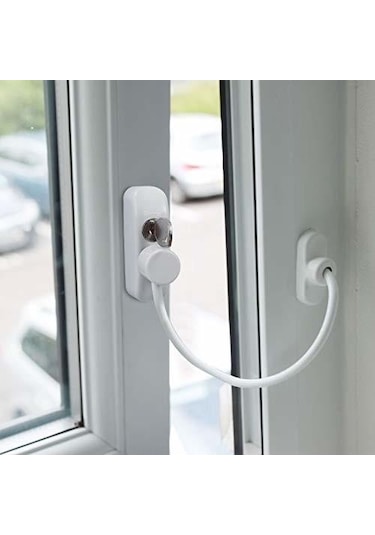 Çelik Halatlı Kilit Pvc Pencere Emniyet Çocuk Güvenlik Kilidi 4a N11.1644