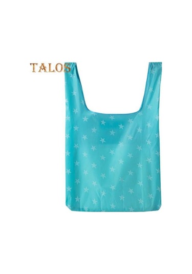 Açık Mavi Alışveriş Çantası Büyük Kapasiteli Yeniden Kullanılabilir Kare Şekli Dayanıklı Açık Taşınabilir Katlanır Alışveriş Çantası Ev Gereçleri Açık Mavi