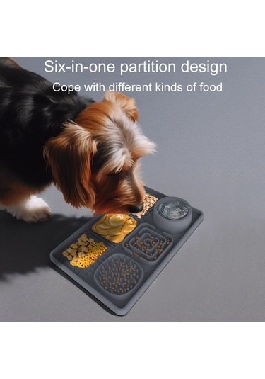 Sones Pet Silikon Yalama Yemek Mat Dikdörtgen 6 1 Köpek Yavaş Besleme Pedleri Kazıyıcı İle