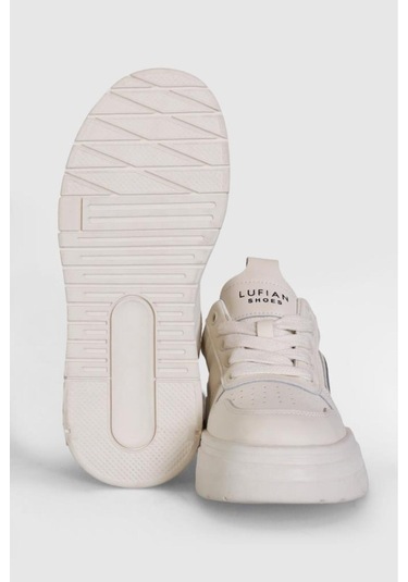 Lufian 122230050 Jennifer Kadın Hakiki Deri Klasik Sneaker Beyaz Beyaz