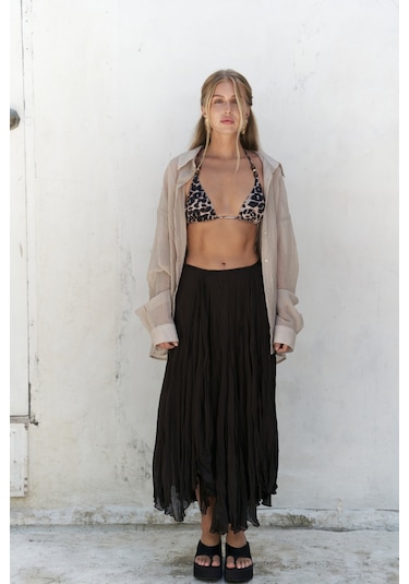 Mai Collection Mai Studios Co. Syaritta Oversize Vizon Transparan Gömlek VİZON