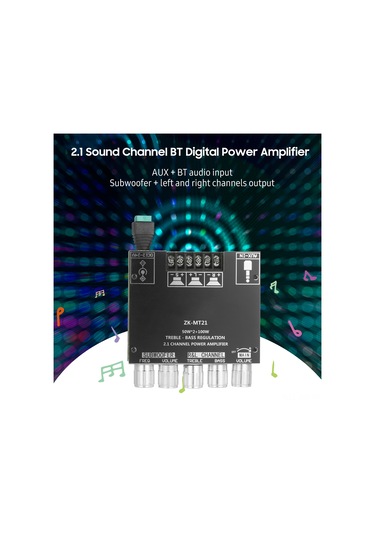 Geeroyoo "zk-mt21 2.1 Kanal Bluetooth Amplifikatör Modülü - 50w+100w Güç, Dıy Ses Sistemi"