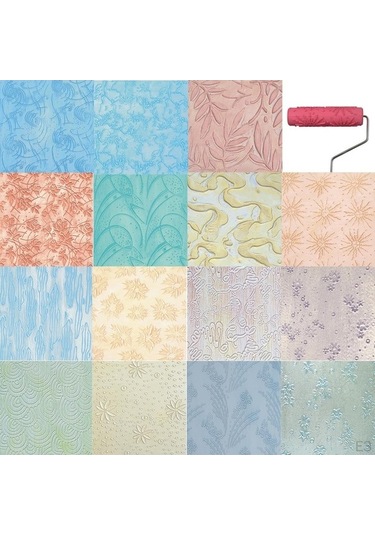 Novahub 7 İnç Kabartmalı Rulo Saplı Fırça, Kaliteli Kauçuk, Eg072t, Dıy Resim Fırça, Duvar Ve Ahşap Süsleme