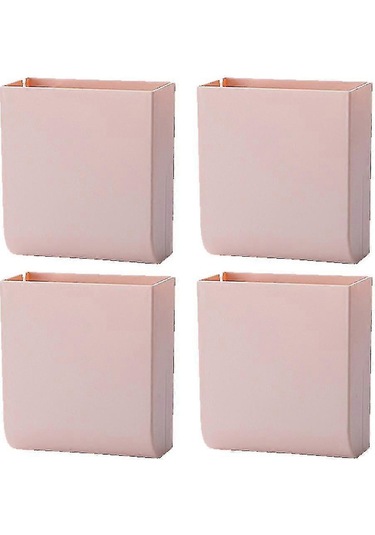 Ganzhoushop Kendinden Yapışkanlı Düzenleyici Saklama Kutusu Uzaktan Kumanda Tutucu Medya Düzenleyici Telefon Uzaktan Kumandası İçinpembe