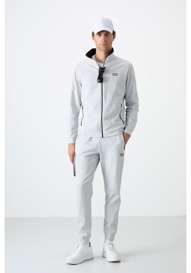 Tommy Life Hugo Gri Melanj Jogger Erkek Eşofman Takım - 85198 GRİ MELANJ