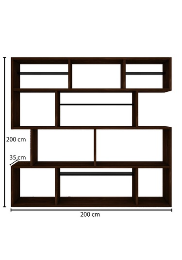 Woodesk Yonca Masif Ağaç Ceviz Renk 200x200 Kitaplık Cpt6007-200 Woodesk Yonca Masif Ağaç Ceviz Renk 200x200 Kitaplık Cpt6007-200