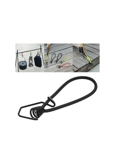 Suntek Kancalı Bungee Kablosu 6mm Halat Kanopi Bağları Siyah Siyah
