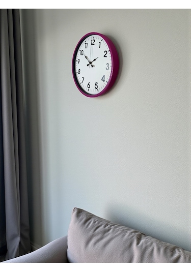 36 Cm Pembe Dekoratif Klasik Duvar Saati Pembe