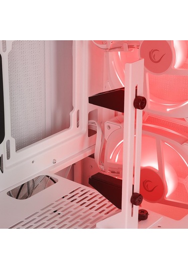 Rampage Vanguard V2 Beyaz Mesh Easy Temperli Cam Type-C Rgb Fan + Hub E-Atx Big-t Gaming Kasa