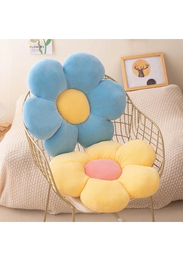 Zyzqstore Çiçek Şekilli Peluş Yastık Minder, Renkli Anime Tema, Sevimli Çok Renkli