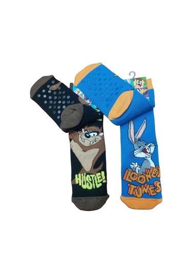 2'li Looney Tunes Tabanı Kaydırmaz Kışlık Havlu Çocuk Çorap-çok Renkli Çok Renkli