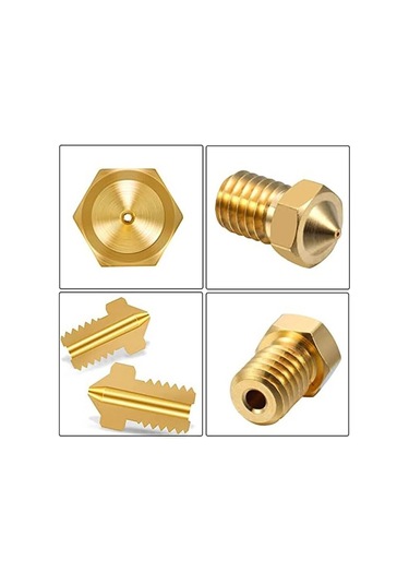Koodmax 3d Yazıcı Extruder M6 1.75mm / 0.2mm V5 - V6 Pirinç Nozzle Baskı Kafası