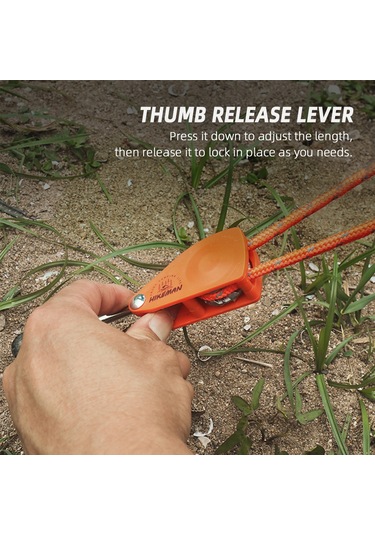 Springsun Turuncu 6mm 5m Poliester Kamp Rope, Kaydırma Ayarlı Zincir Alaşımlı Pulley, 348kg Yük Kapasitesi Portakal