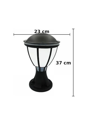 Zita Bahçe Aydınlatma Kupa Set Üstü Armatür Siyah 37 CM E-27 Duylu