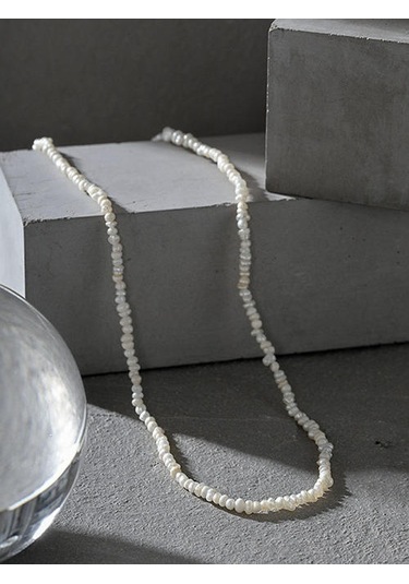 Düzensiz Barok Tatlısu Inci Kolye Kadınlar İçin 925 Ayar Gümüş Minimalist Boho Aksesuarları Güzel Kuyumculuk Zincir Kolyeler Altın - Beyaz