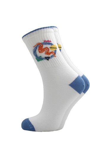 Kadın Çok Renkli Pamuklu Desenli Soket Çorap 3'lü Paket Çok Renkli