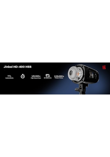 Jinbei HD-400 Pro HSS TTL Dahili Akülü Taşınabilir Paraflaş Kit