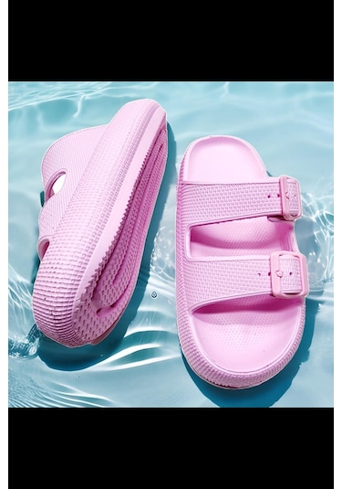 Çift Toka Eva Ayarlanabilir Suya Dayanıklı Deniz,havuz,plaj Terliği Siyah