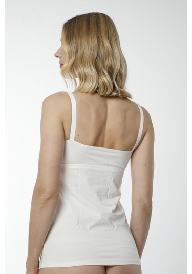 Hmd 2400 3'lü %100 Pamuk Askılı Emzirme Atleti - Ekru Ekru