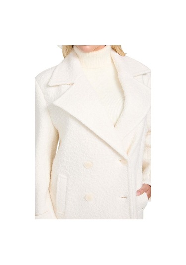 Kadın Leona Yün Karışımlı Kaban - Beyaz Beyaz
