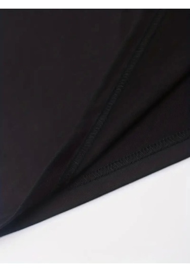 Sporda Günlük Hayata Giyilebilir Gym Baskılı Oversize Bisiklet Yaka Erkek T-shirt - Siyah Siyah