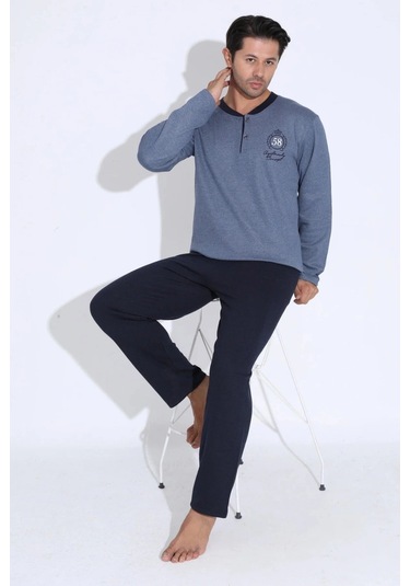 Uzun Kollu Erkek Pijama Takımı Desen3