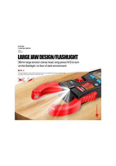 Springsun Aneng Cm80 Akıllı Tıklama Tüp Ampermetresi, Otomatik Aralık, 500a Akım, 4000 Sayaç, Lcd Işık, Ncv Tespiti, Multimetre Pil Yok - Kırmızı