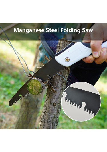 Symbee 210mm Çift Taraflı Dişli Çatal Testere - Bahçe Ağaçları Ve Ahşap Kesimi İçin Ergonomik, Kaymazsız Kollü Çelik Folding Testere