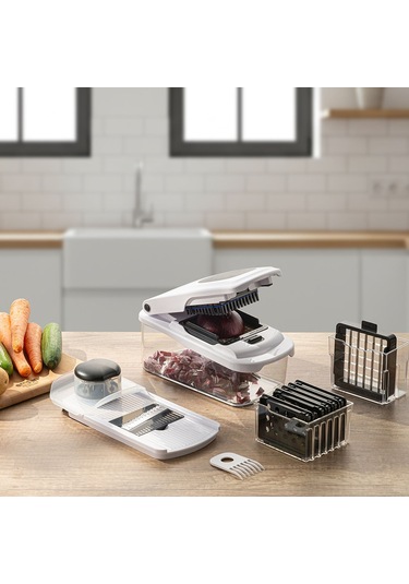 Emsan Smart Hazneli Doğrayıcı Beyaz 10 Parça Beyaz