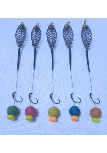 5 Adet Hamur Yaylı Sazan Takımı - Karışık Aromalı Boili'li