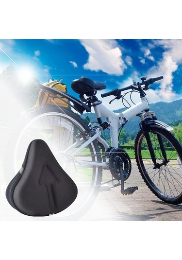 Tongxida Suntek Geniş Bisiklet Koltuk Minderi Siyah - Sabit Bisikletler İçin Komfortlu Koltuk Destek Siyah