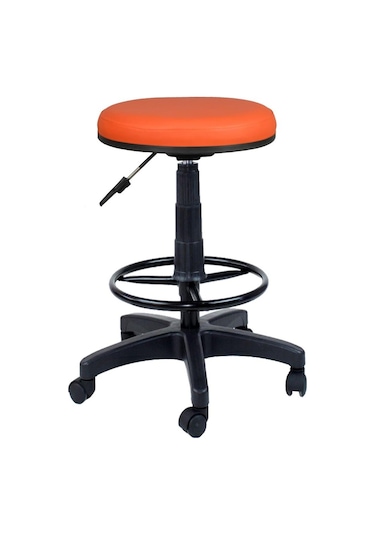 Bürocci Plastik Ayaklı Yüksek Tabure-Turuncu-2999U0123