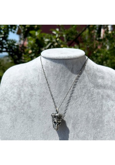 Gothic Kolye - 925 Ayar Gümüş Erkek Kolye - El Yapımı Kolye Gümüş