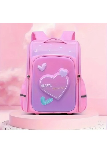 Dream011 Pembe Geniş Boyut İlkokul Çantası 2-6 Sınıflar İçin Yük Azaltma Sırt Koruma Ultra Hafif Pembe