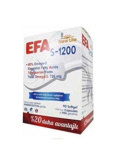New Life Efa S-1200 Balık Yağı 90 Kapsül
