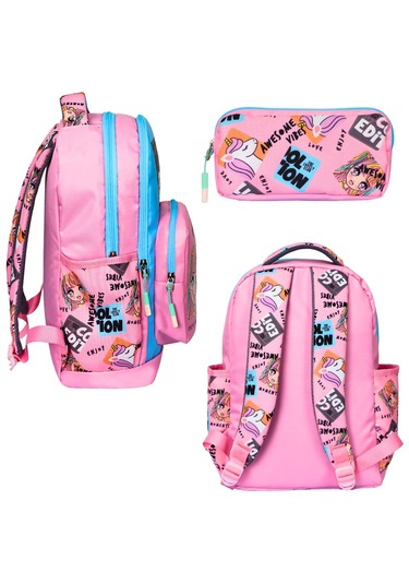 Lkokul Cool Edit Baskılı,3 Lü Kız Çocuk Beslenmeli Ve Kalemlikli