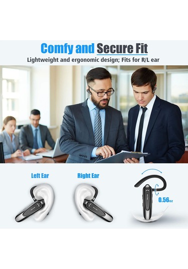 Xindoker New Bee Lc-b45 Tek Kulaklık Bt5.0 İş Kulaklığı - Cvc8.0 Gürültü Engelleme, İki Mikrofonlu, 24 Saat Müzik, 160mah Pil, Kulak Kanca Ve Taşıma Çantası - Siyah